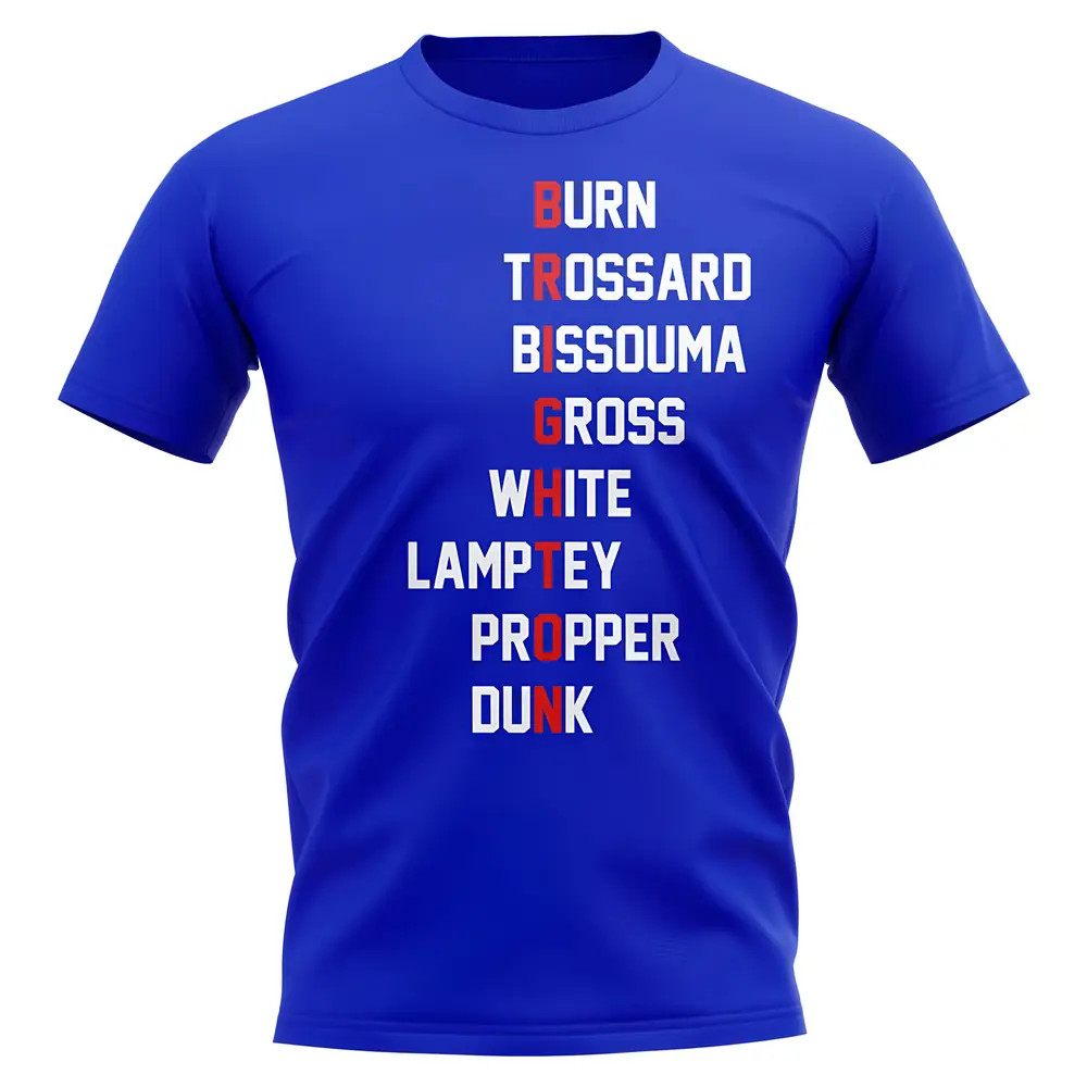 Brighton Team T-Shirt (Blue) Polyester Uksoccershop Men's Blue Extra Large