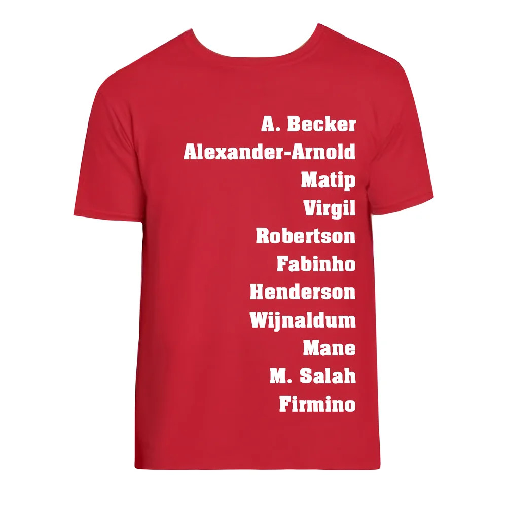 Liverpool Favourite Xi T-Shirt (Red) Polyester Uksoccershop Men's Red Medium