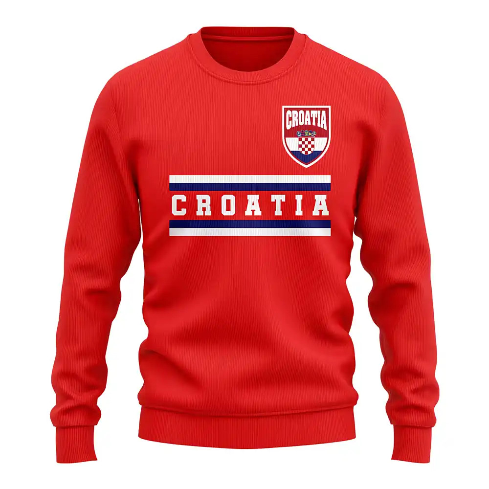 Croatia Core Country Sweatshirt (Red) Polyester Uksoccershop Men's Red Xxl