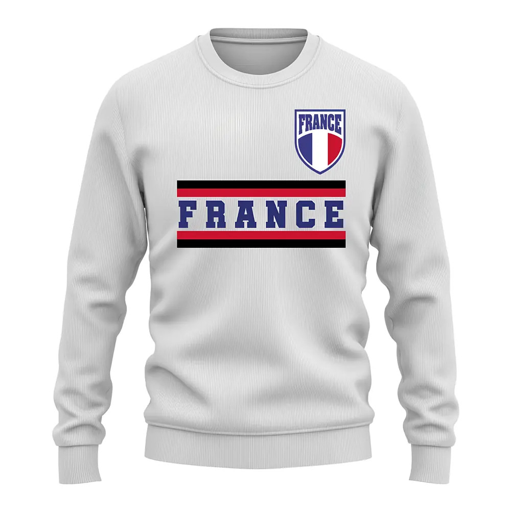 France Core Country Sweatshirt (White) Polyester Uksoccershop Men's White Xxl