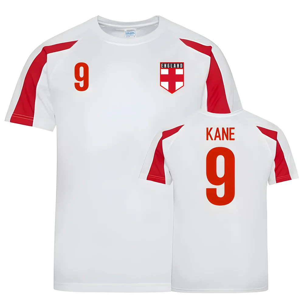 England Sports Training Jersey (Kane 9) Polyester Uksoccershop Men's White Extra Large