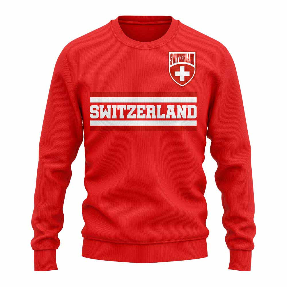 Switzerland Core Country Sweatshirt (Red) Polyester Uksoccershop Men's Red Medium
