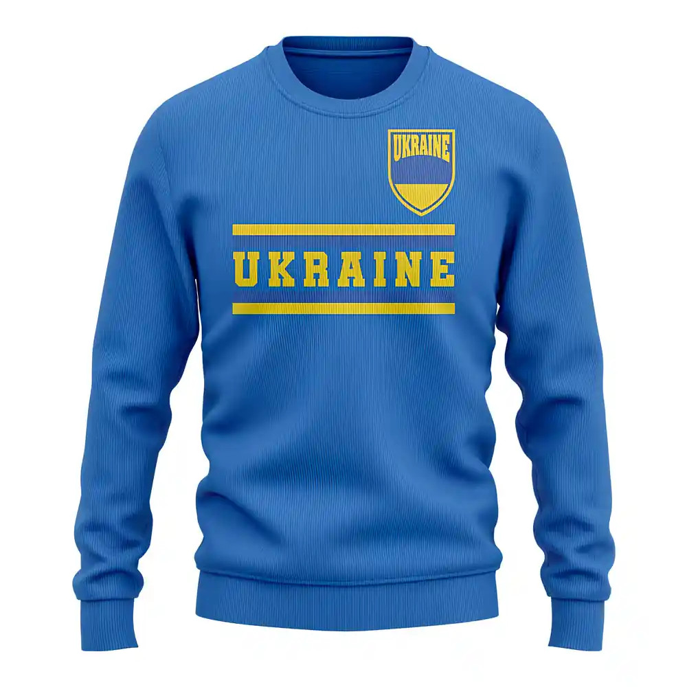 Ukraine Core Country Sweatshirt (Blue) Polyester Uksoccershop Men's Blue Extra Large