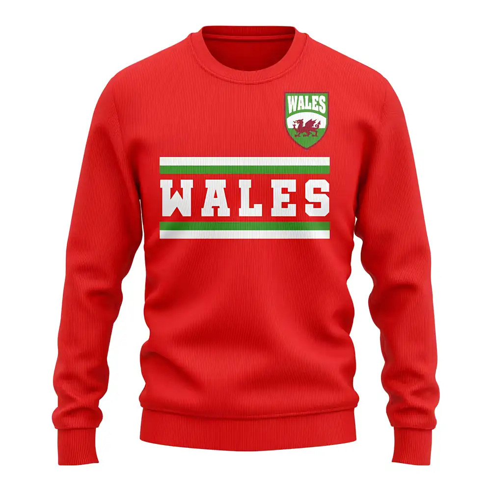 Wales Core Country Sweatshirt (Red) Polyester Uksoccershop Men's Red Small