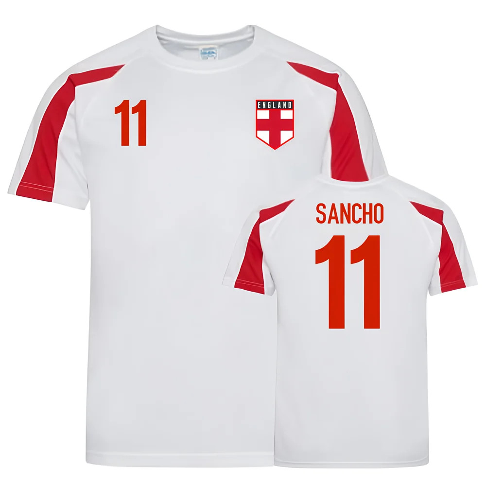 England Sports Training Jersey (Sancho 11) Polyester Uksoccershop Men's White Xxl
