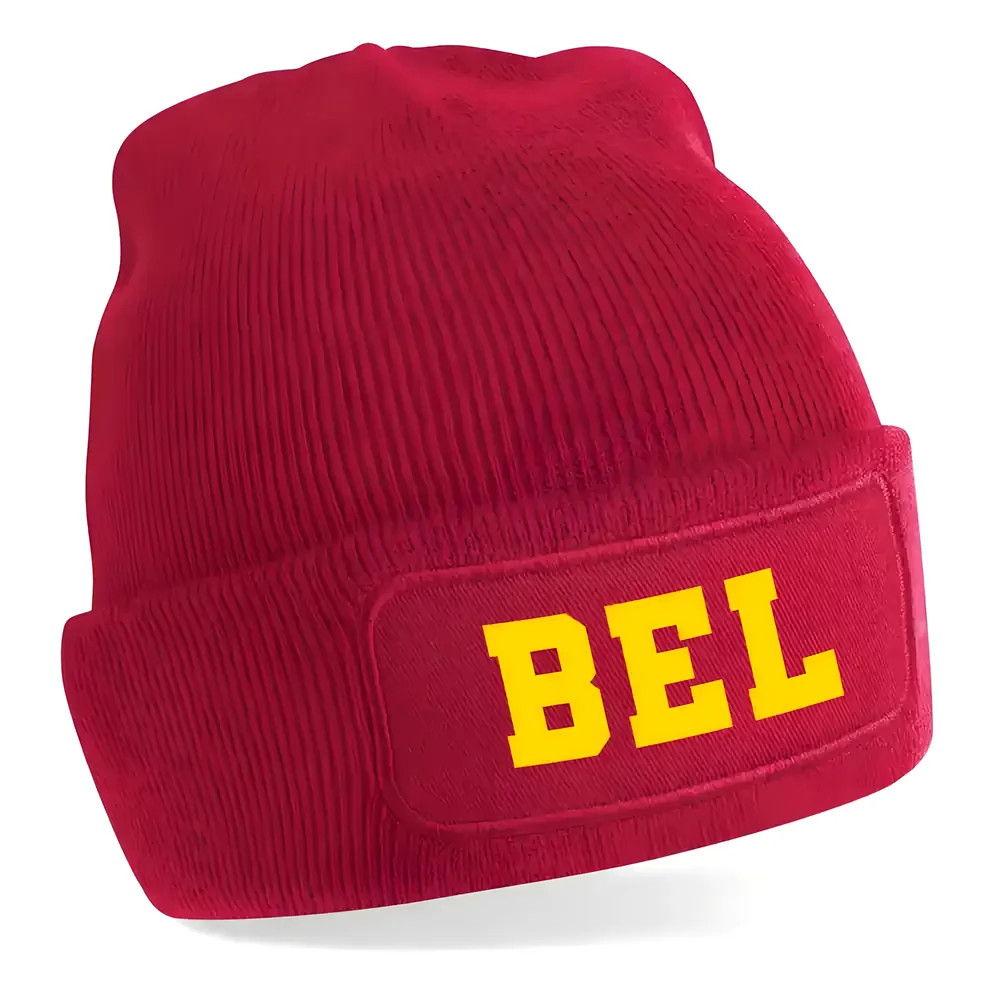 Belgium National Football Beanie Hat (Red) One Size Polyester Uksoccershop Men's Red