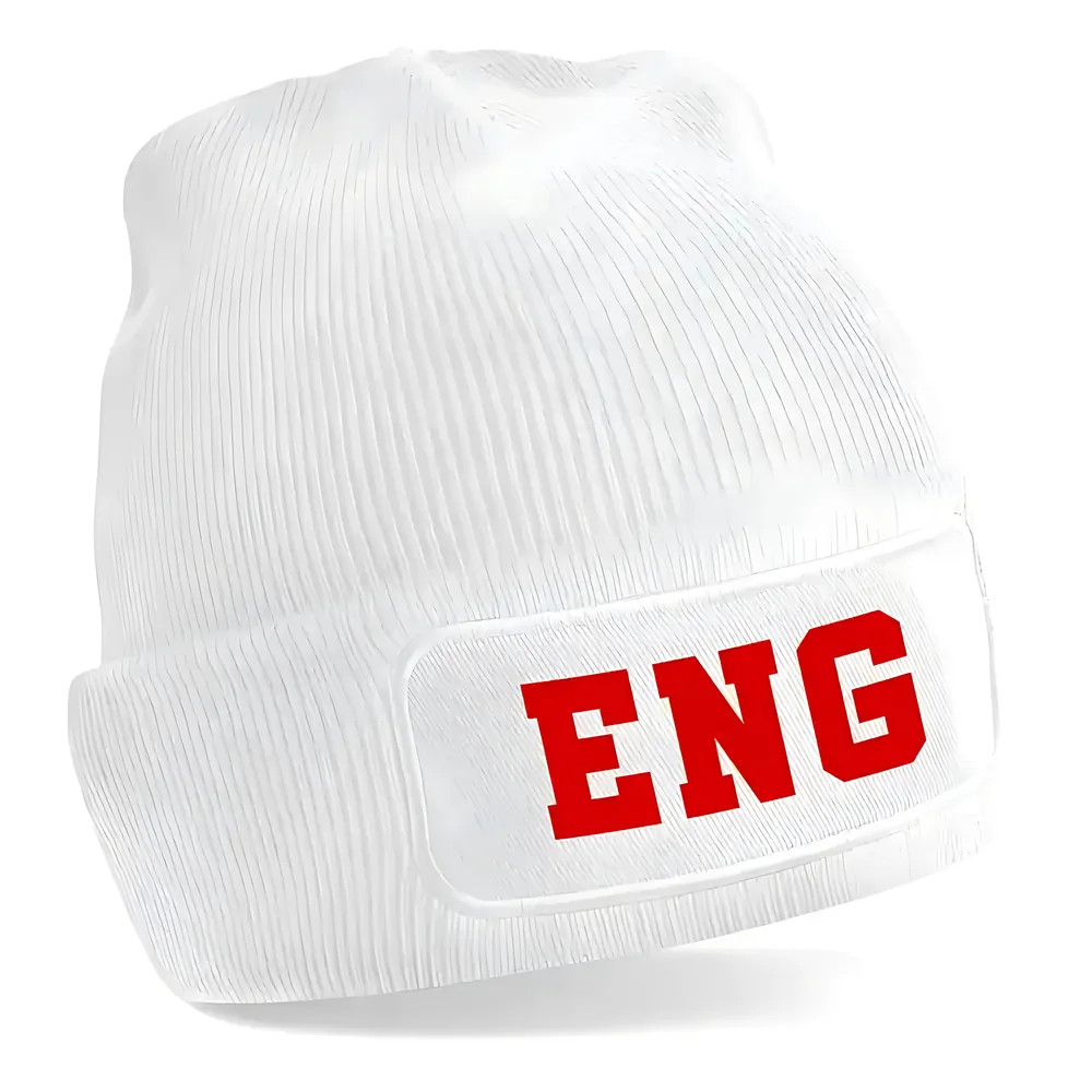 England National Football Beanie (White) One Size Polyester Uksoccershop Men's White