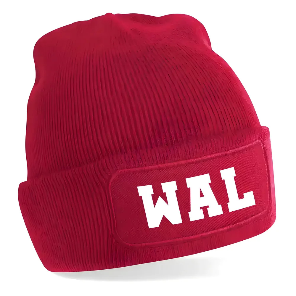 Wales National Football Beanie (Red) One Size Polyester Uksoccershop Men's Red