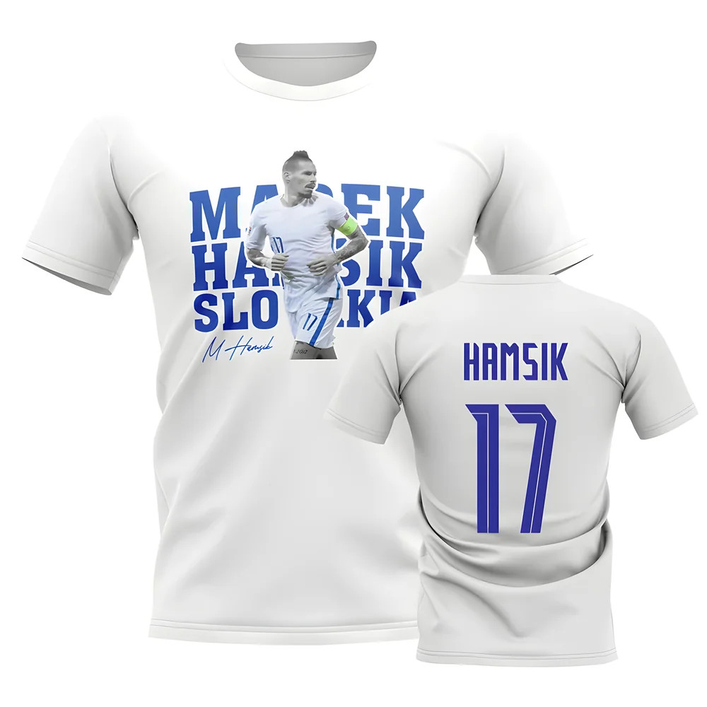 Marek Hamsik Slovakia Player Tee (White) Polyester Uksoccershop Men's White Xxl