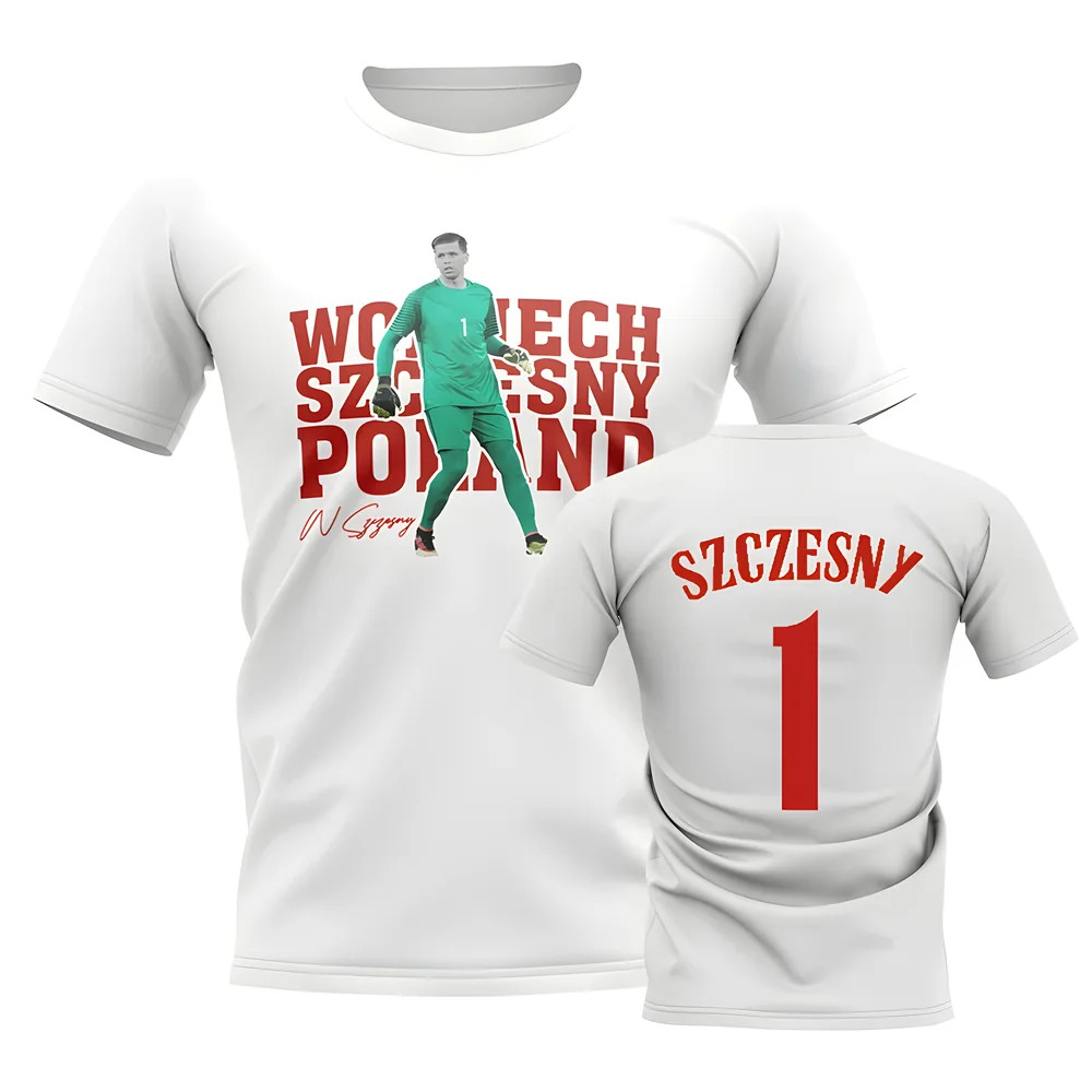 Wojciech Szczesny Poland Player Tee (White) Polyester Uksoccershop Men's White Xxl