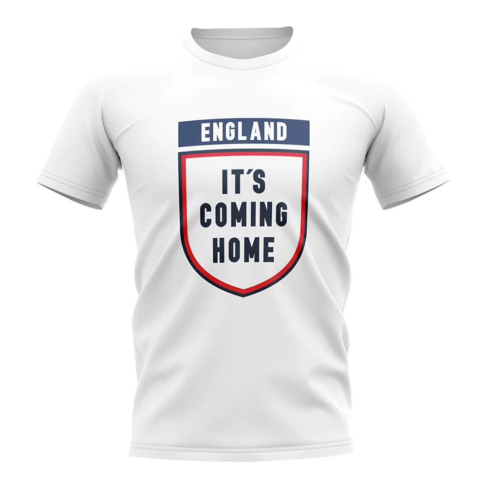 England Its Coming Home T-Shirt - Polyester Uksoccershop Men's White Large