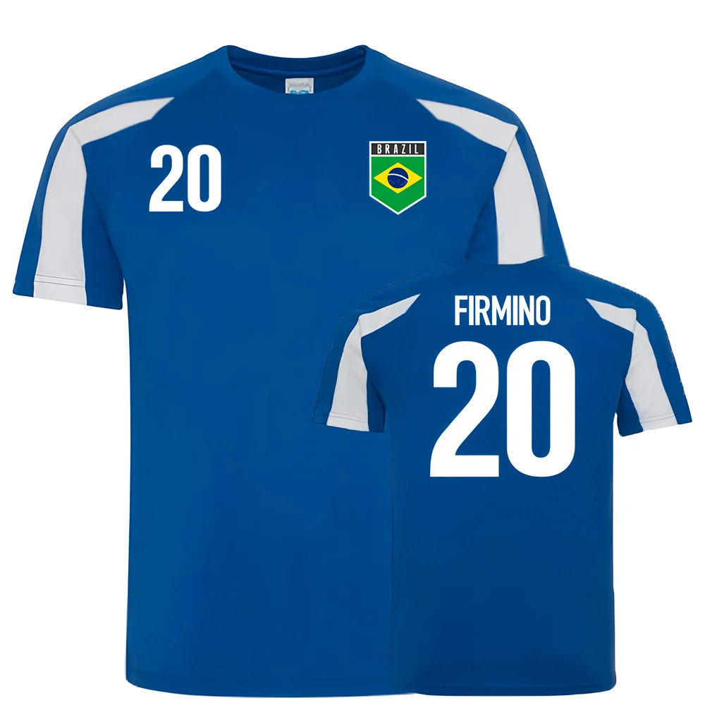 Brazil Sports Training Jersey (Firmino 20) Polyester Uksoccershop Men's Blue Extra Small