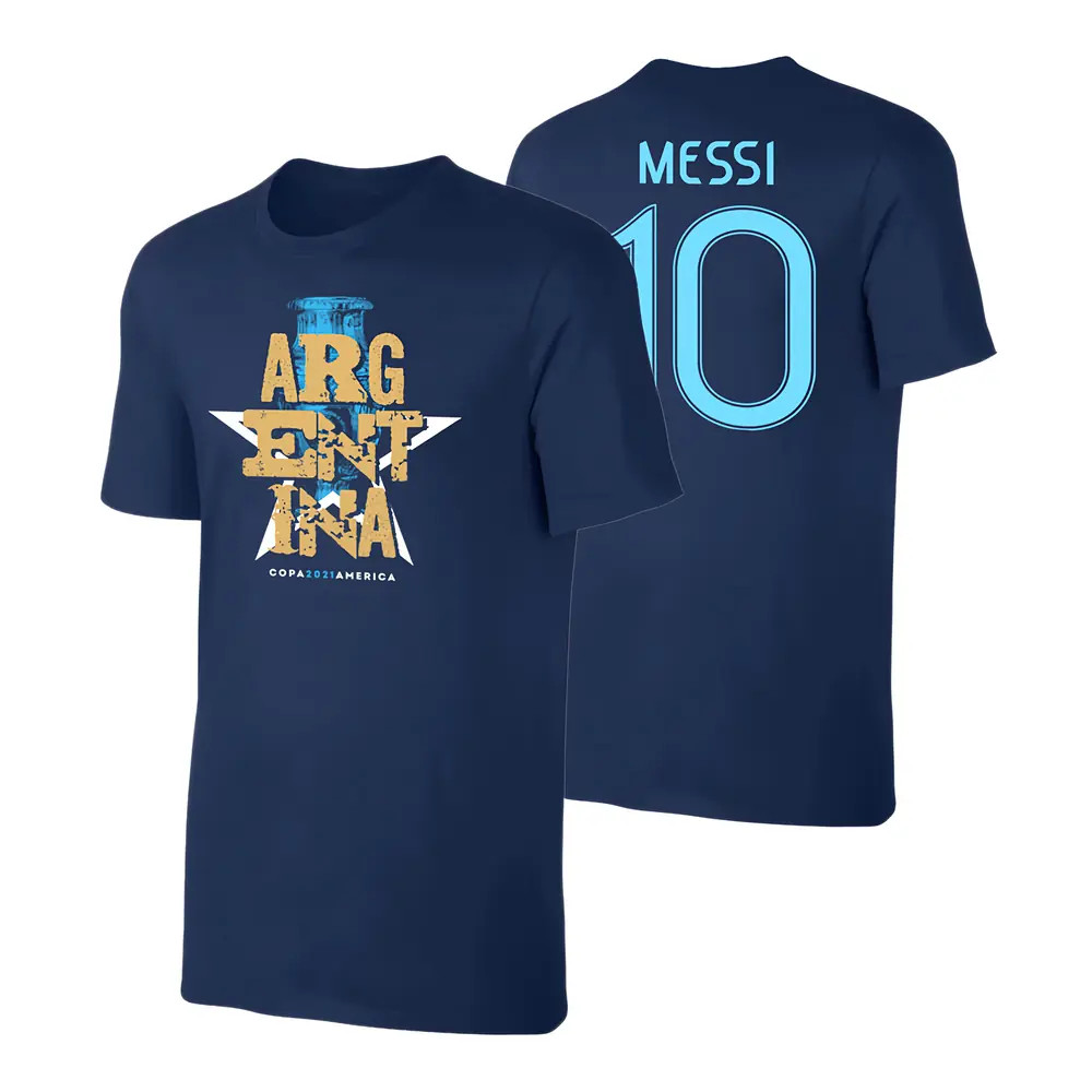 Argentina Qualifiers T-Shirt (Messi 10) Polyester Uksoccershop Men's Dark Blue Extra Large
