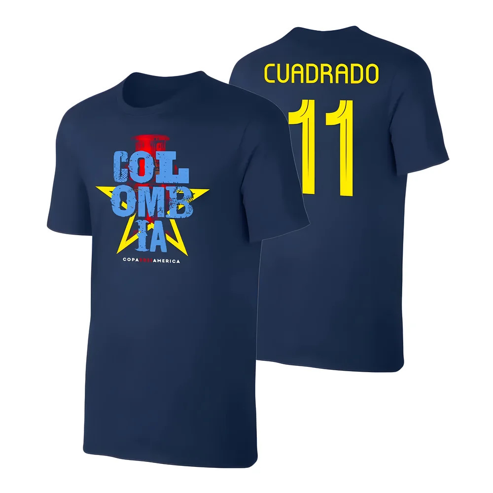 Colombia Qualifiers T-Shirt (Cuadrado 11) Polyester Uksoccershop Men's Dark Blue Medium