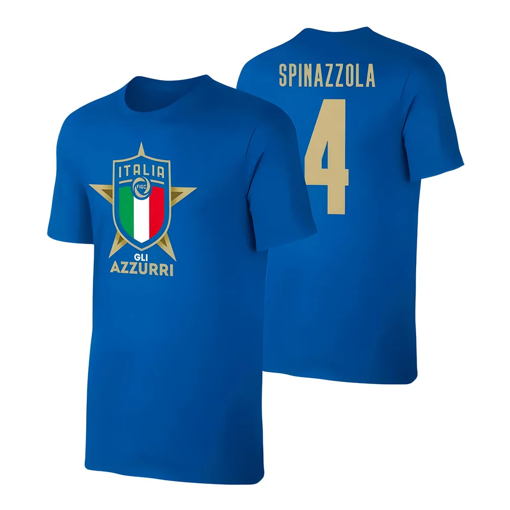 Italy Euro 2020 T-Shirt (Spinazzola 4) Polyester Uksoccershop Men's Blue Medium