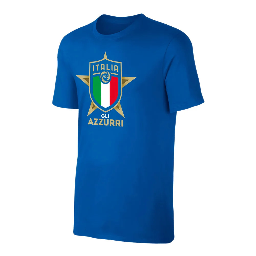 Italy Euro 2020 T-Shirt - Polyester Uksoccershop Men's Blue Medium