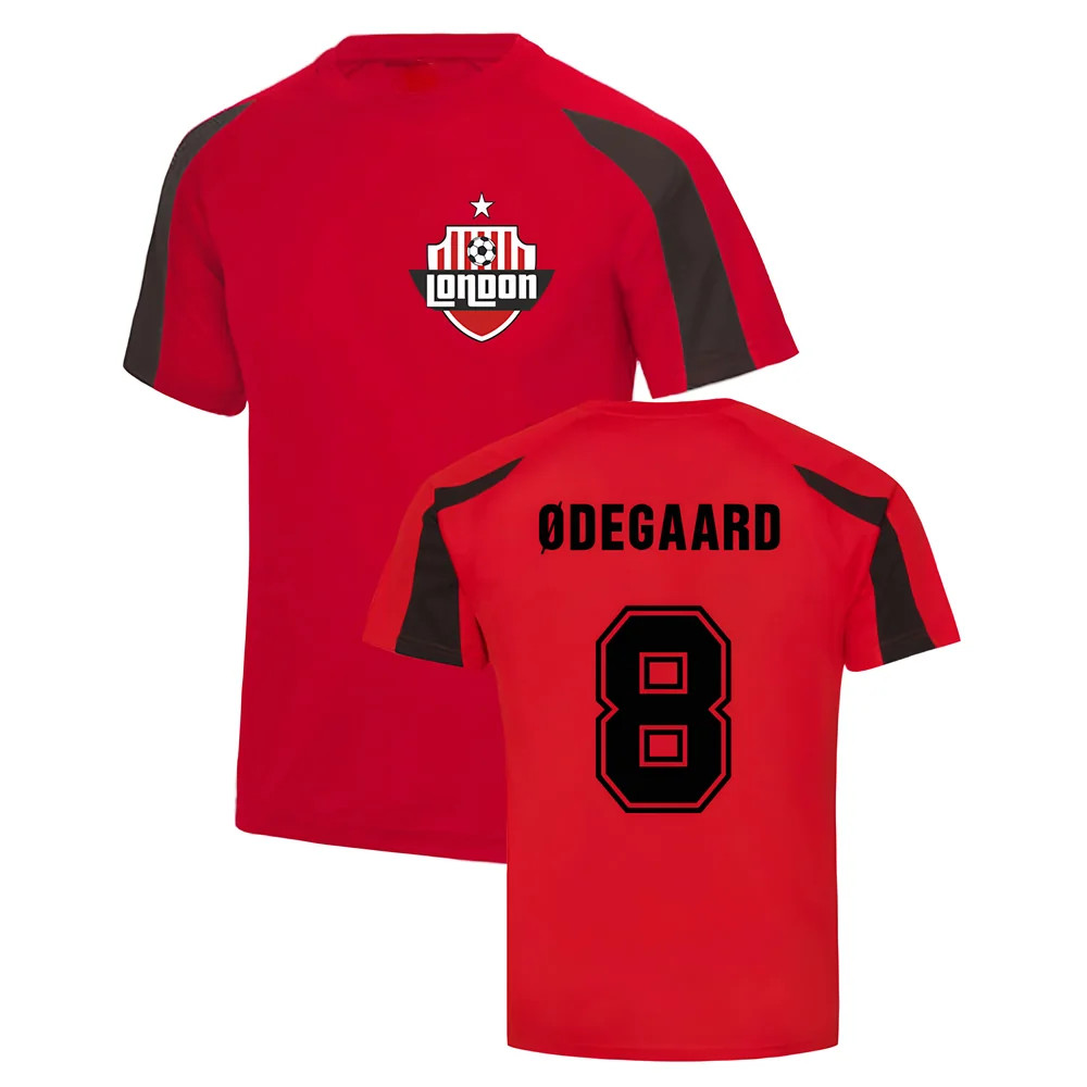 Martin Odegaard Arsenal Sports Training Jersey (Red) Polyester Uksoccershop Men's Red Extra Large