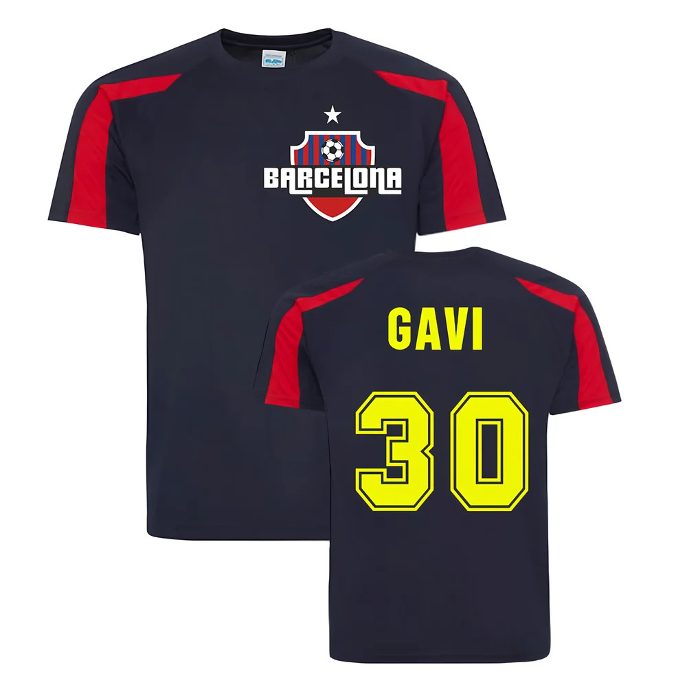 Gavi Barcelona Sports Training Jersey (Navy) Polyester Uksoccershop Men's Navy Xxl