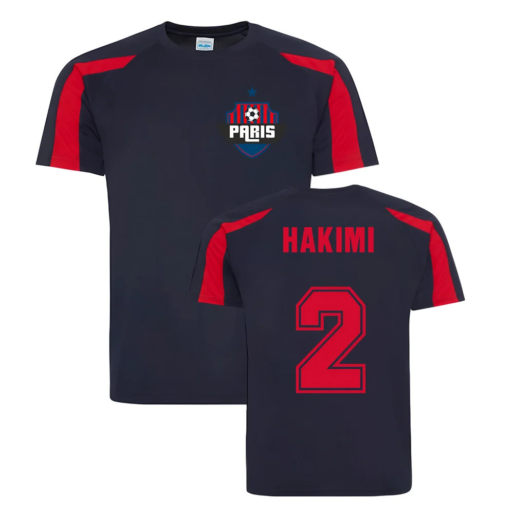 Achraf Hakimi Paris Sports Training Jersey (Navy) Polyester Psg Uksoccershop Men's Navy Large