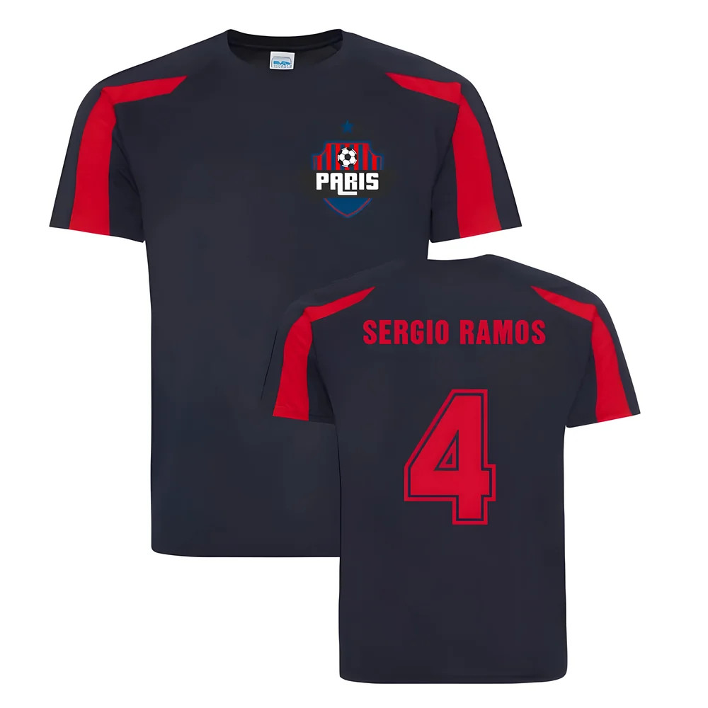 Sergio Ramos Paris Sports Training Jersey (Navy) Polyester Psg Uksoccershop Men's Navy Small