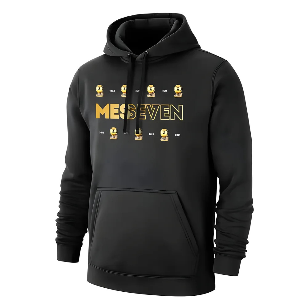 Lionel Messi Messeven Footer With Hood, Polyester Argentina Uksoccershop Men's Black Extra Large