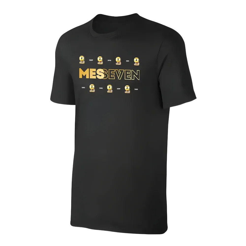 Lionel Messi Messeven T-Shirt, Polyester Argentina Uksoccershop Men's Black Extra Large