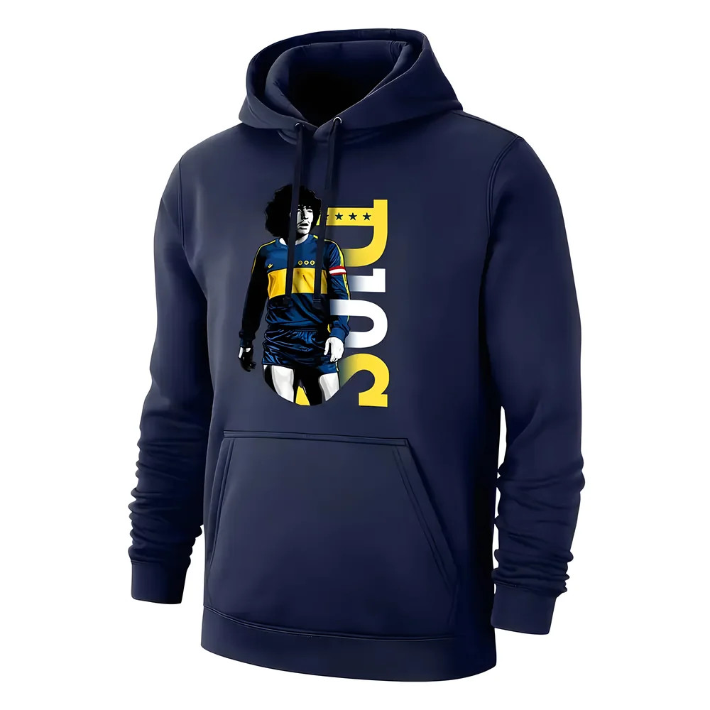 Boca D10s 21 Footer With Hood, Polyester Diego Maradona Argentina Uksoccershop Men's Dark Blue Large