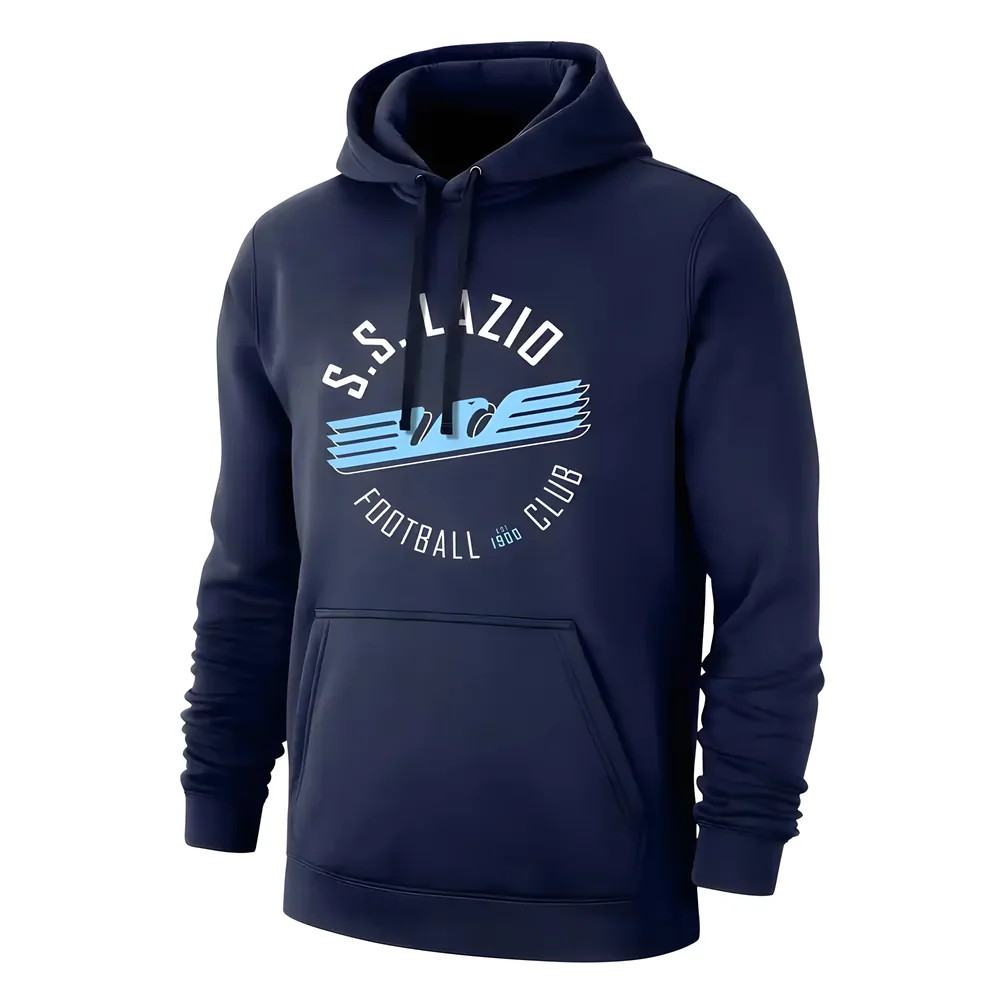 Lazio Circle Footer With Hood, Polyester Uksoccershop Men's Dark Blue Extra Large