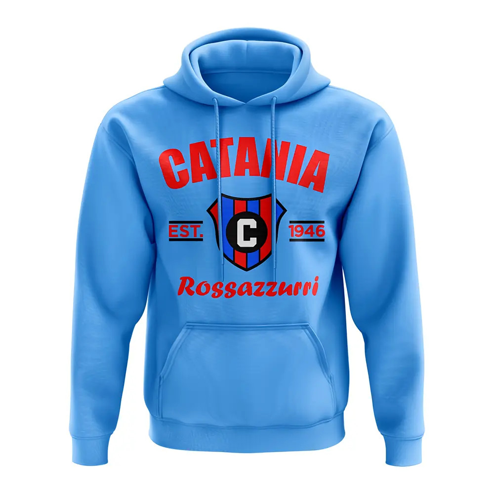 Catania Established Hoody (Sky) Polyester Uksoccershop Men's Sky Blue Extra Small