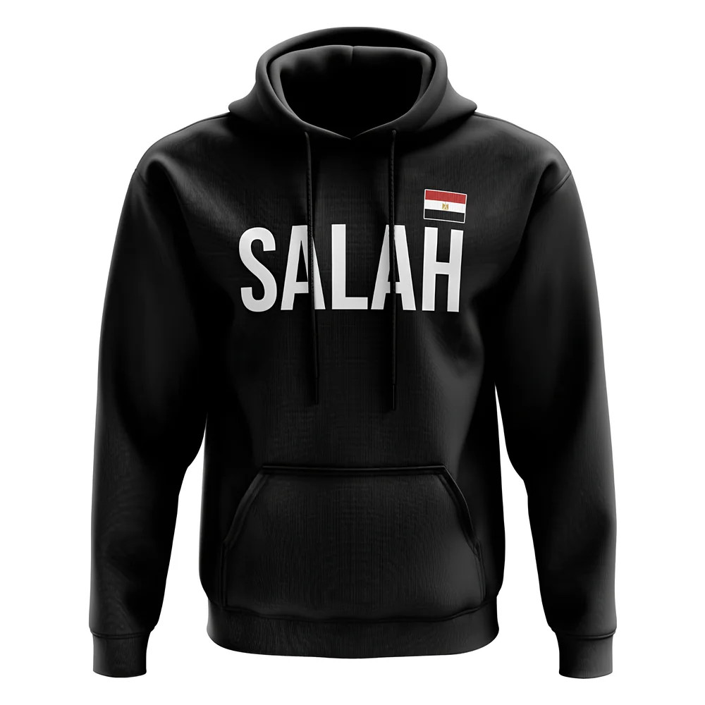 Mohamed Salah Egypt Name Hoody (Black) Polyester Uksoccershop Men's Black Small