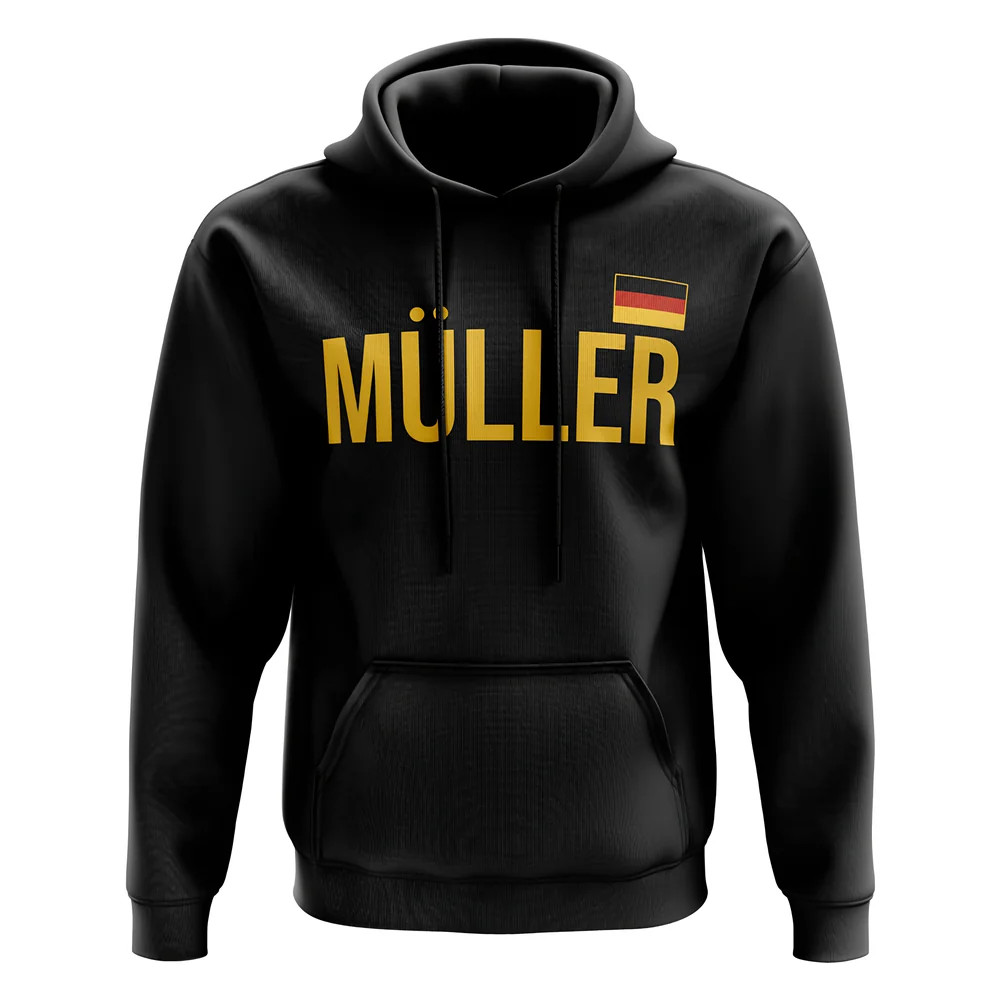 Thomas Muller Germany Name Hoody (Black) Polyester Uksoccershop Men's Black Extra Small