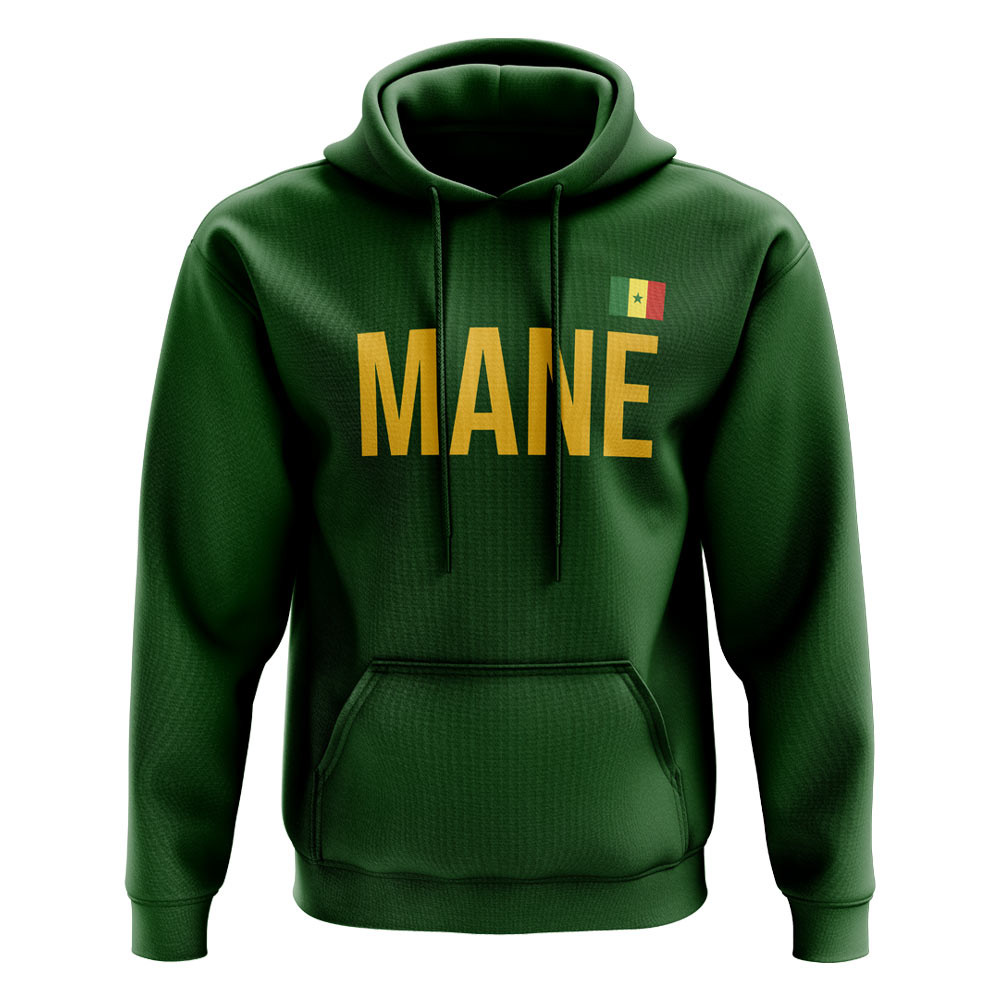 Sadio Mane Senegal Name Hoody (Green) Polyester Uksoccershop Men's Green Extra Large