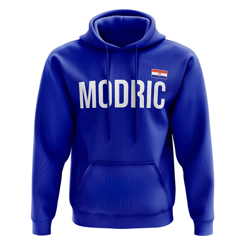 Luka Modric Croatia Name Hoody (Royal) Polyester Uksoccershop Men's Blue Extra Small