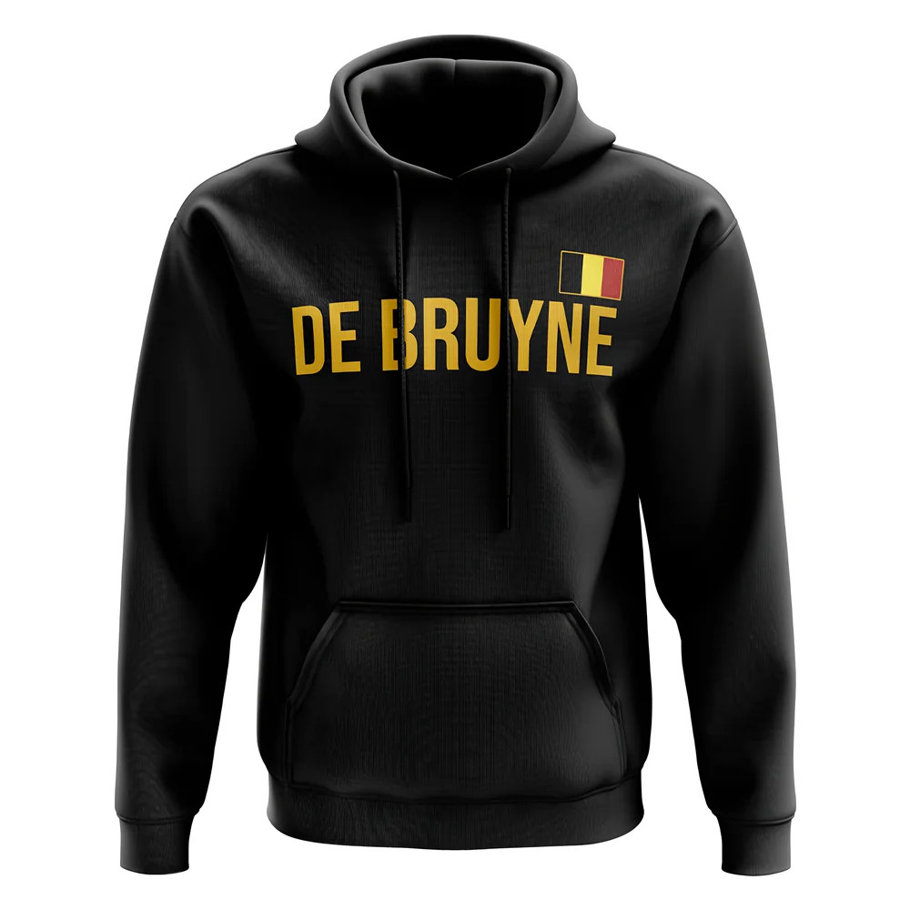Kevin De Bruyne Belgium Name Hoody (Black) Polyester Uksoccershop Men's Black Xxl