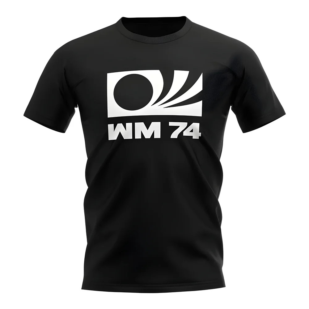 West Germany 1974 World Cup T-Shirt (Black) Polyester Uksoccershop Men's Black