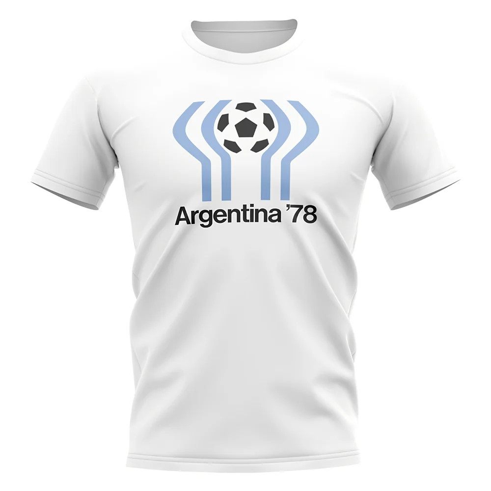 Argentina 1978 World Cup T-Shirt (White) Polyester Uksoccershop Men's White Xxl