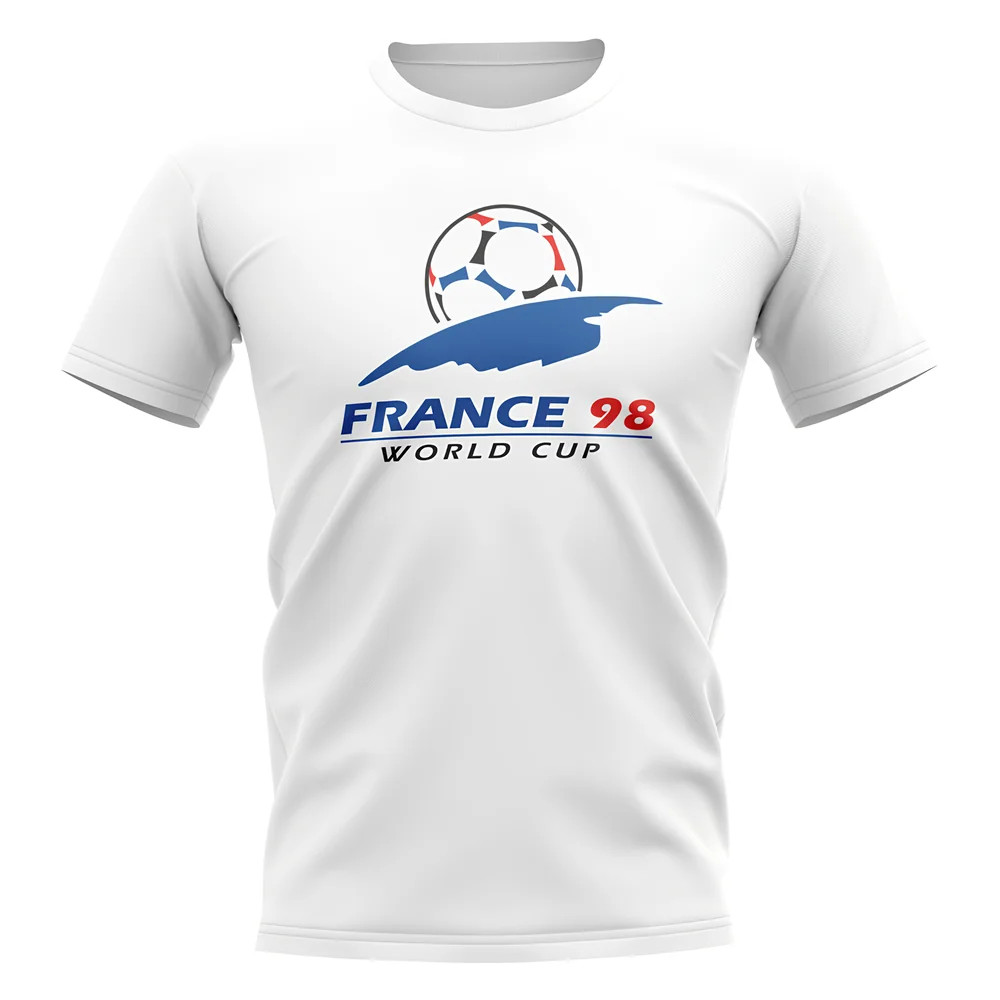 France 98 World Cup T-Shirt (White) Polyester Uksoccershop Men's White Xxl