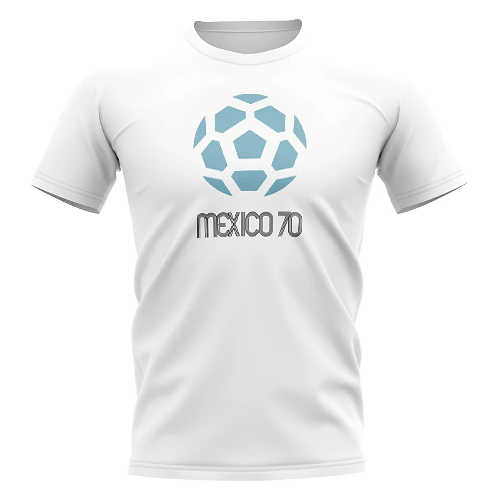Mexico 1970 World Cup T-Shirt (White) Polyester Uksoccershop Men's White Medium