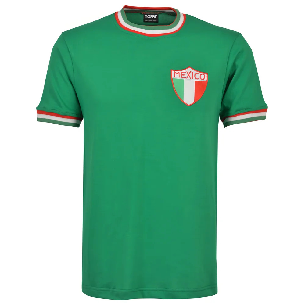 Mexico 1966 Retro Football Shirt Polyester Made By: Toffs Men's Teal 5XL