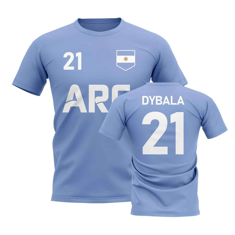 Paulo Dybala Country Code Hero T-Shirt (Sky) Polyester Argentina Uksoccershop Men's Sky Blue Xxl