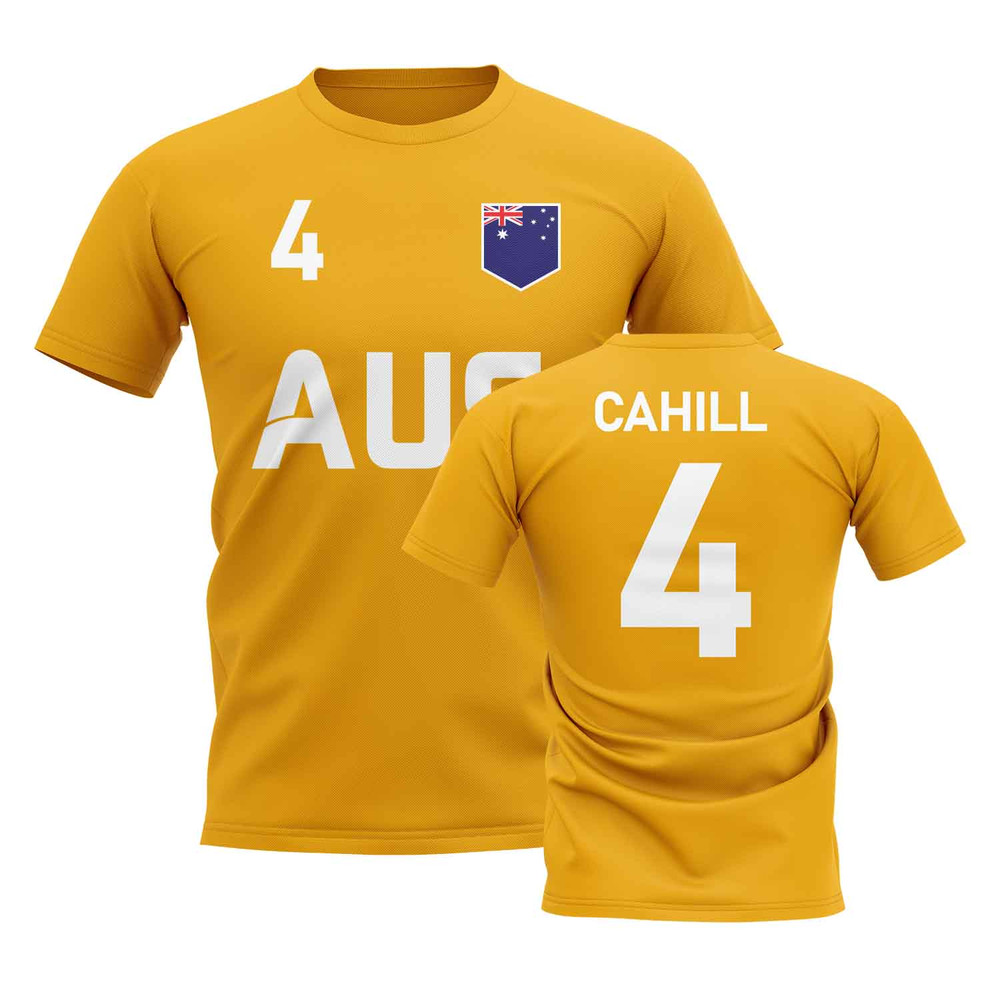Tim Cahill Country Code Hero T-Shirt (Gold) Polyester Australia Uksoccershop Men's Gold Xxl