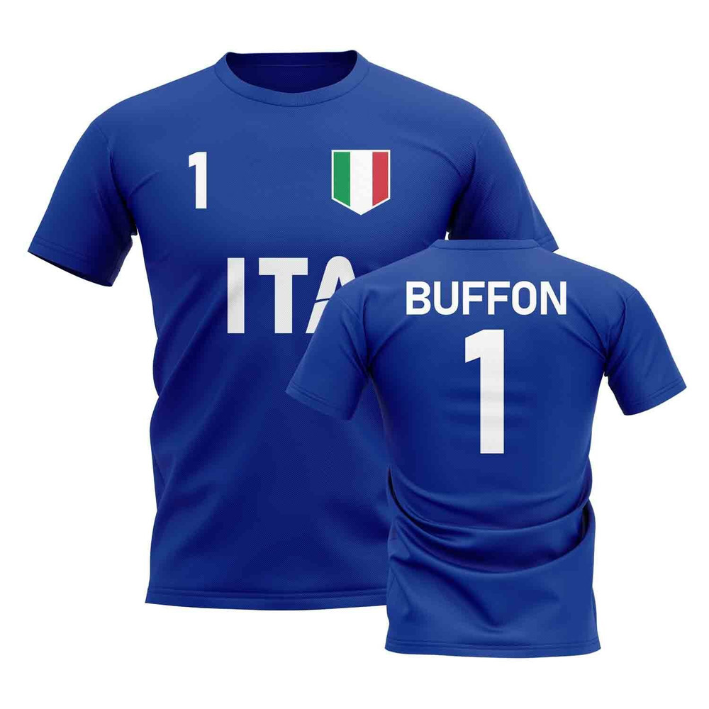 Gianluigi Buffon Country Code Hero T-Shirt (Blue) Polyester Italy Uksoccershop Men's Blue Medium