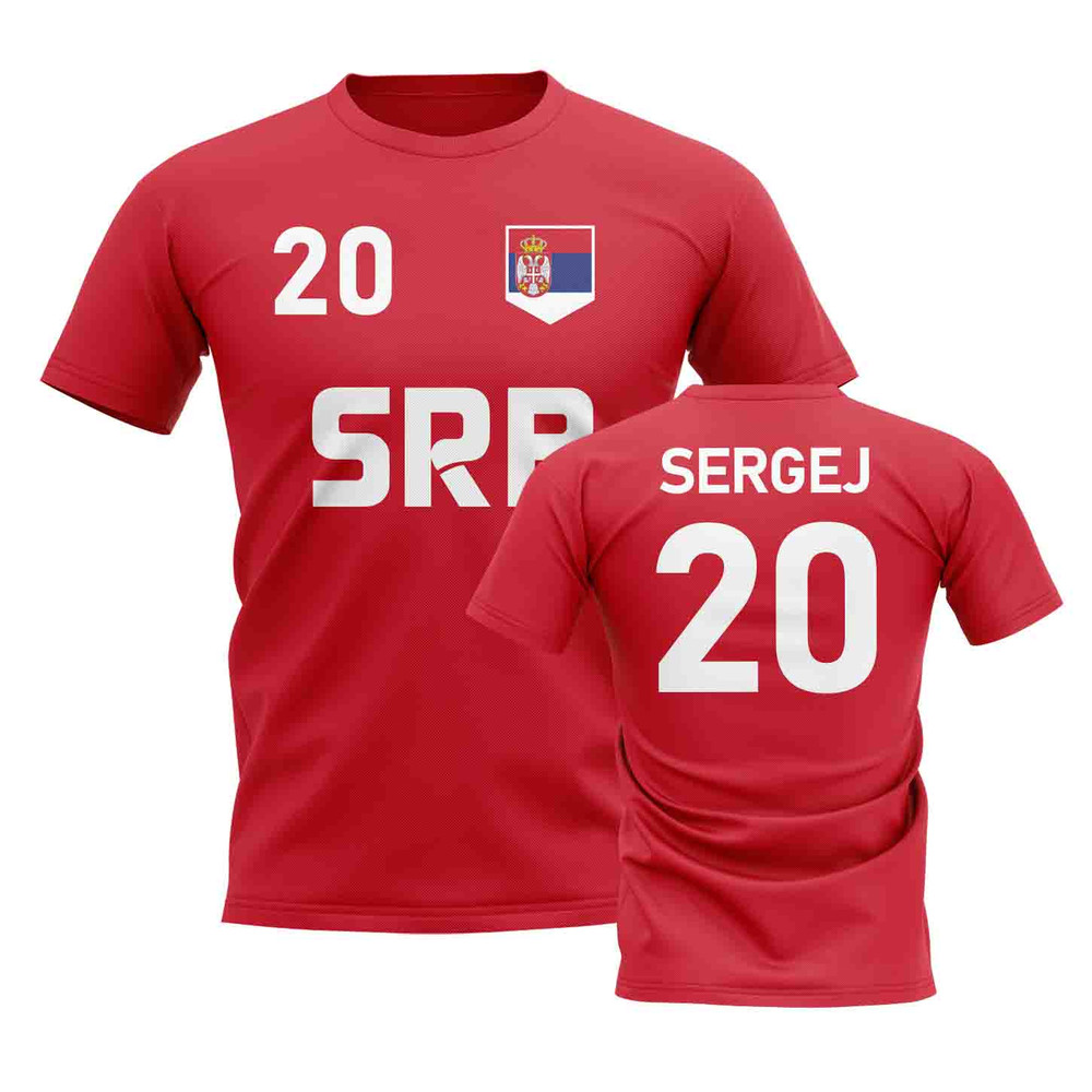 Sergej Milinkovic-Savic Country Code Hero T-Shirt (Red) Polyester Serbia Uksoccershop Men's Red Large