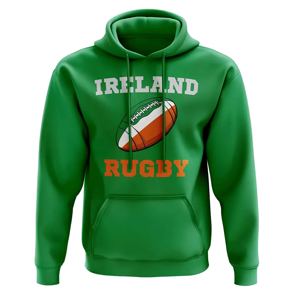 Ireland Rugby Ball Hoody (Green) Polyester Uksoccershop Men's Green Medium