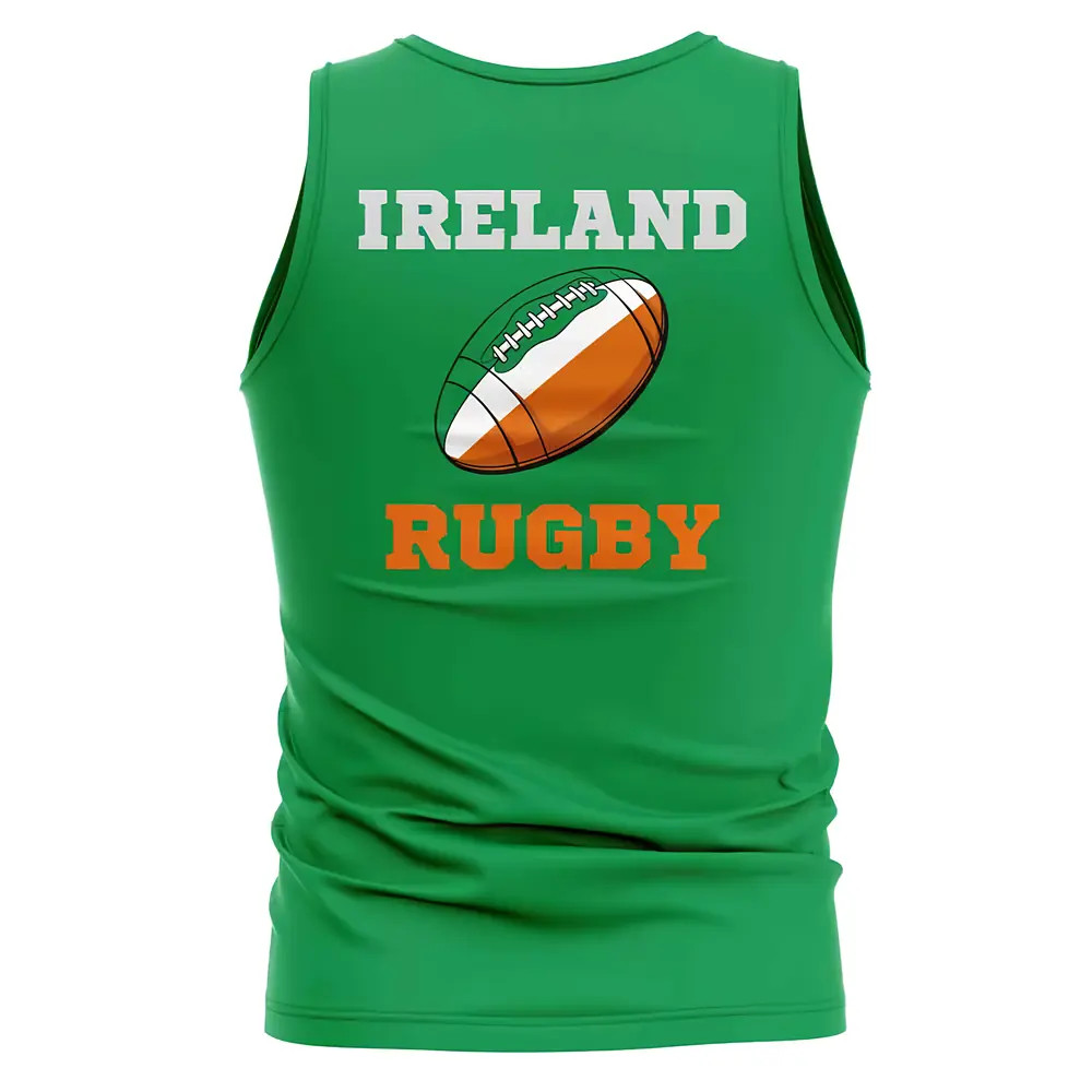Ireland Rugby Ball Tank Top (Green) Polyester Uksoccershop Men's Green Medium