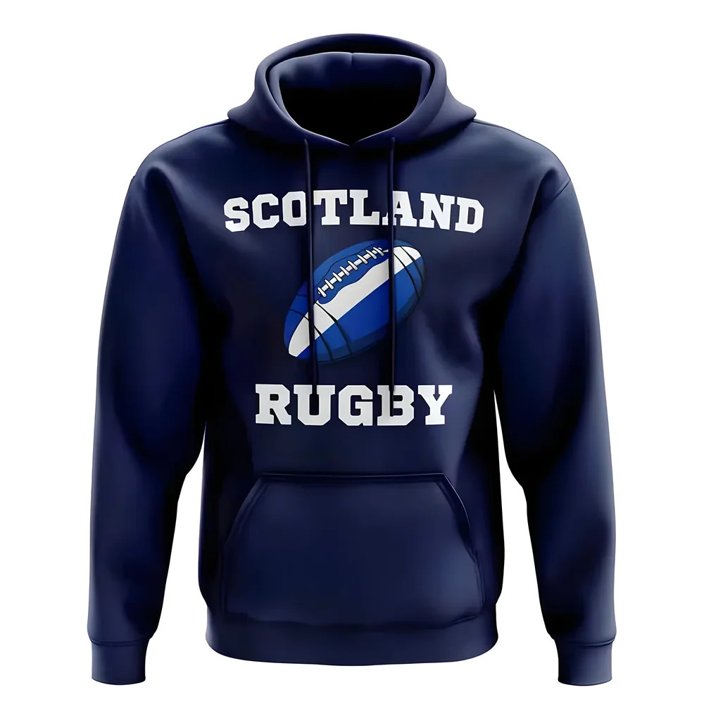 Scotland Rugby Ball Hoody (Navy) Polyester Uksoccershop Men's Navy Large