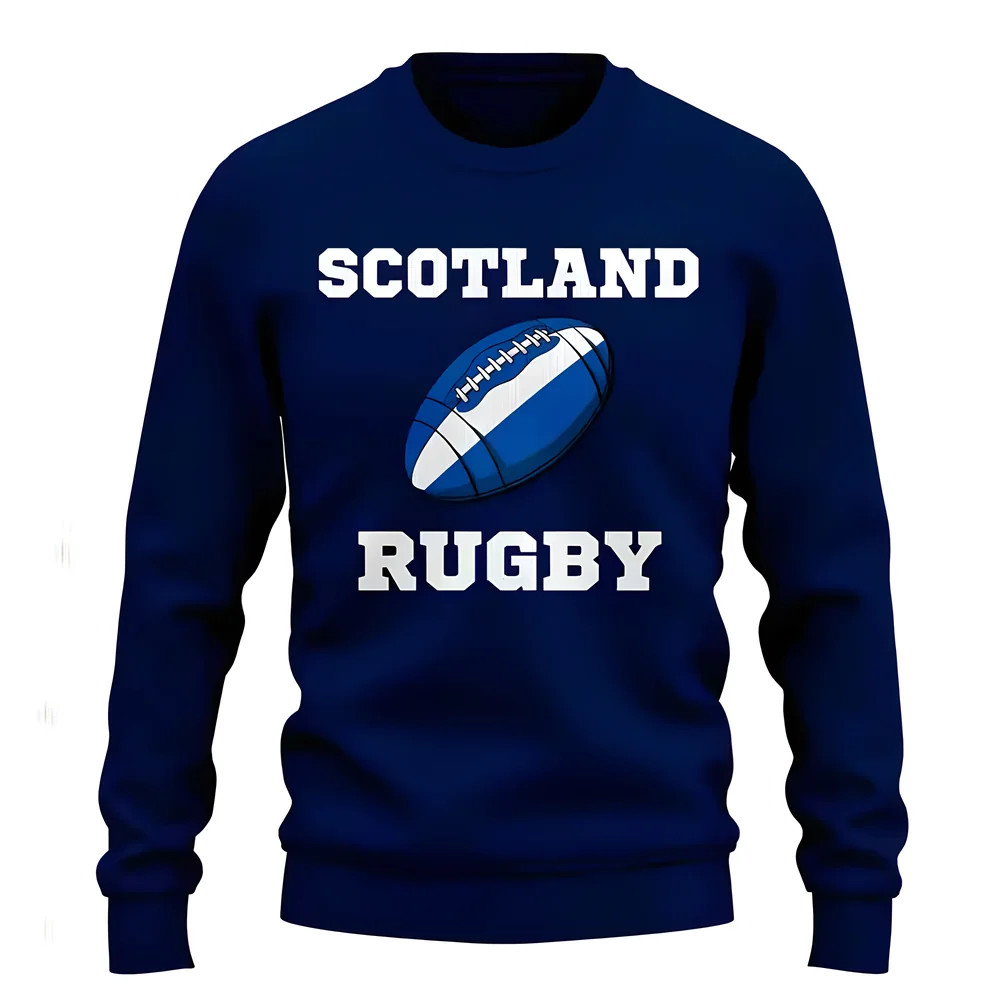 Scotland Rugby Ball Sweatshirt (Navy) Polyester Uksoccershop Men's Navy Large