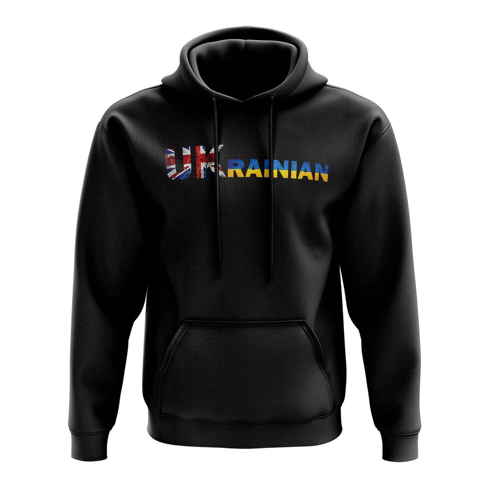 Ukrainian War Support Hoody (Black) Polyester Ukraine Uksoccershop Men's Black Extra Large