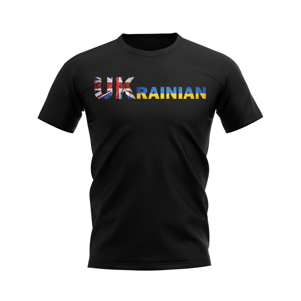 Ukrainian War Support T-Shirt (Black) Polyester Ukraine Uksoccershop Men's Black Extra Large