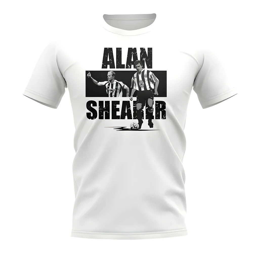Alan Shearer Player Collage T-Shirt (White) Polyester Newcastle Uksoccershop Men's White Medium